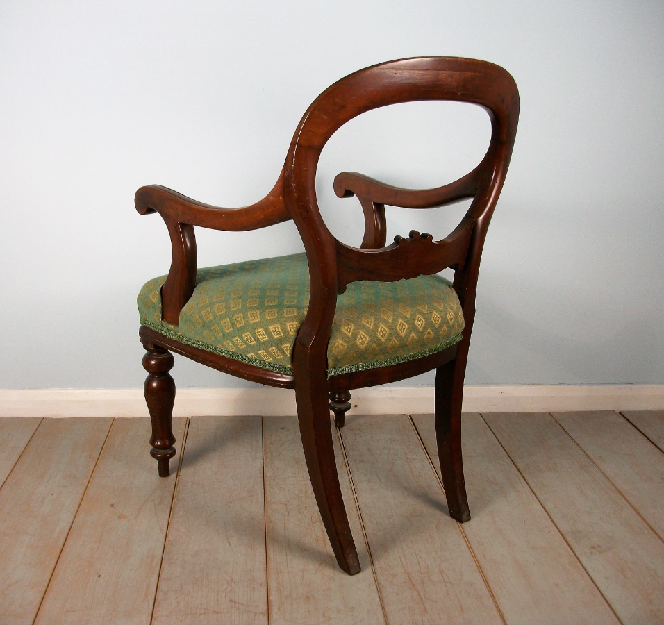 	19th Century Mahogany Balloon Back Desk Chair